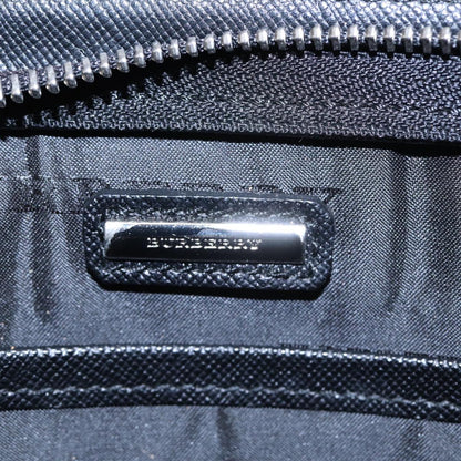 BURBERRY Clutch Bag Leather Black Auth hk1528