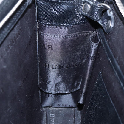 BURBERRY Clutch Bag Leather Black Auth hk1528