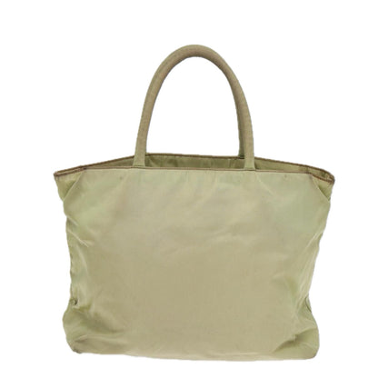 PRADA Tote Bag Nylon Silver Pistachio Green Auth hk1563