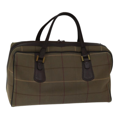 BURBERRYSs Nova Check Boston Bag Canvas Beige Auth hk1648