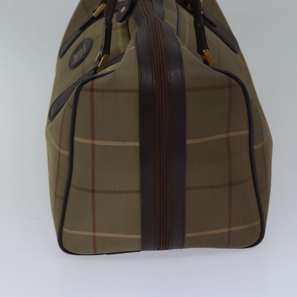 BURBERRYSs Nova Check Boston Bag Canvas Beige Auth hk1648