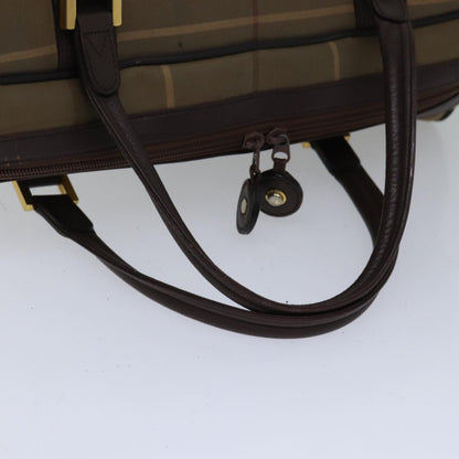 BURBERRYSs Nova Check Boston Bag Canvas Beige Auth hk1648
