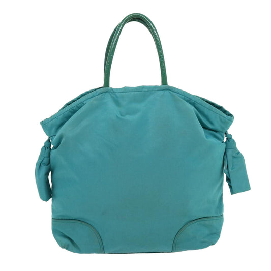 Prada Hand Bag Nylon Turquoise Blue  hk434