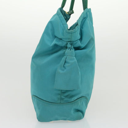 Prada Hand Bag Nylon Turquoise Blue  hk434