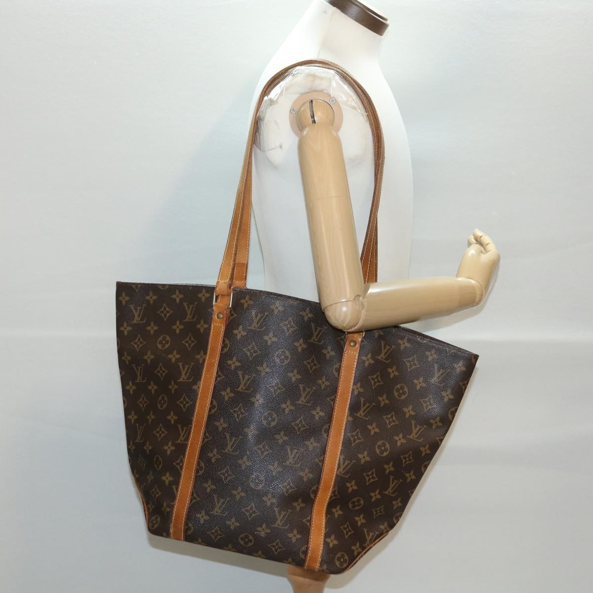 LOUIS VUITTON Monogram Sac Shopping Tote Bag M51108 LV hk634