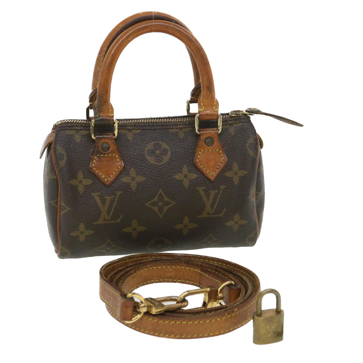 LOUIS VUITTON Monogram Mini Speedy Hand Bag 2way M41534 LV hk645