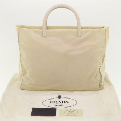 Prada Hand Bag Nylon Beige  hk668