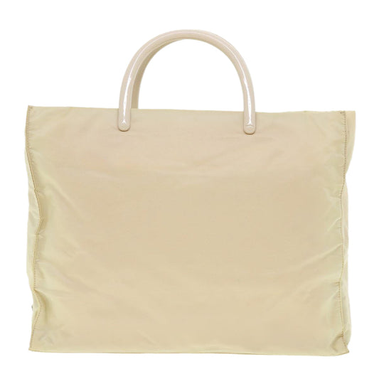 Prada Hand Bag Nylon Beige  hk668