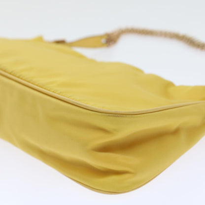 Prada Chain Shoulder Bag Nylon Yellow  hk780