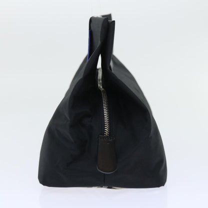 BurberrySs Nova Check Blue Label Hand Bag Nylon Black Beige Auth hk826