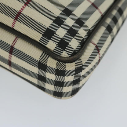 Burberry Nova Check Shoulder Bag Nylon Beige Auth hk954