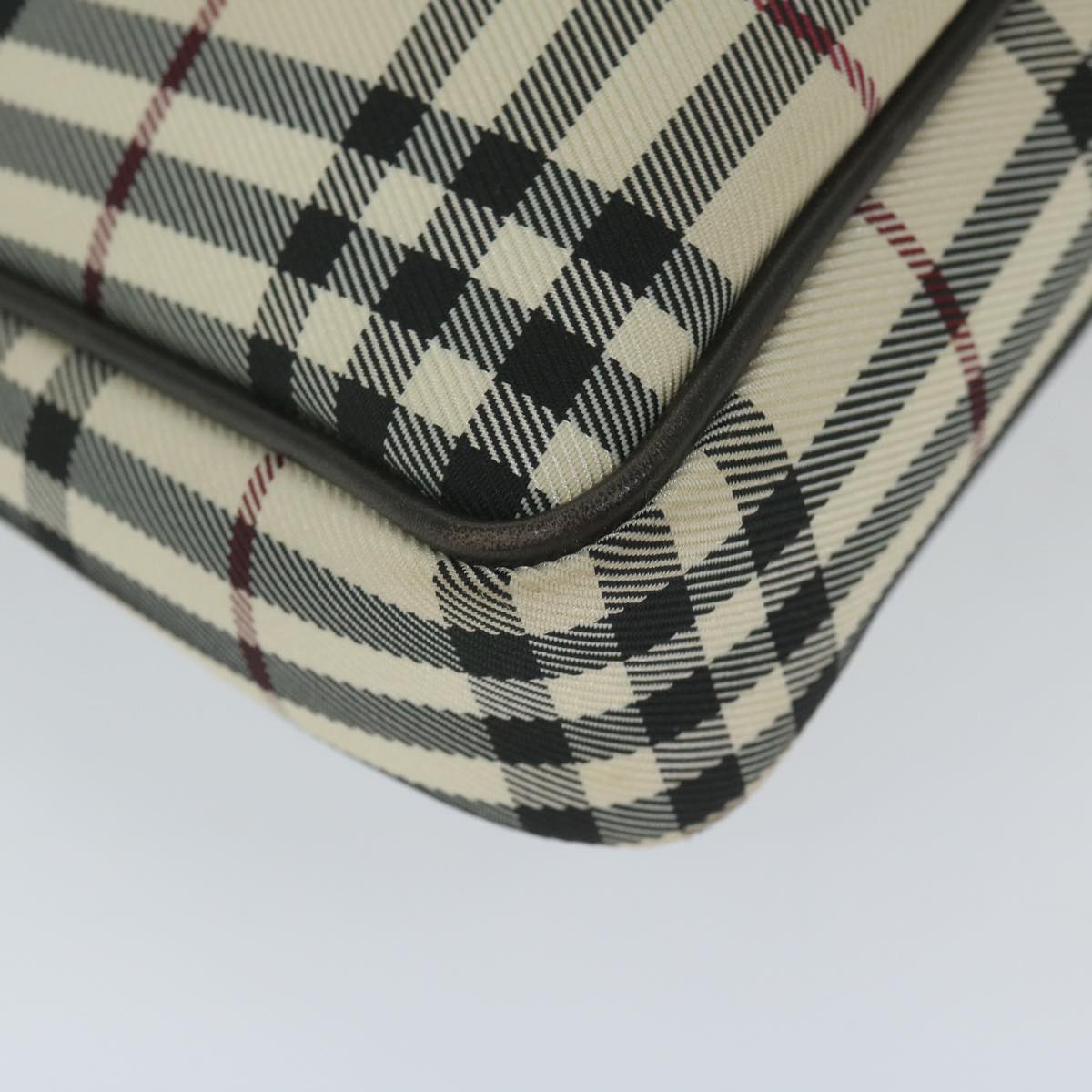 Burberry Nova Check Shoulder Bag Nylon Beige Auth hk954