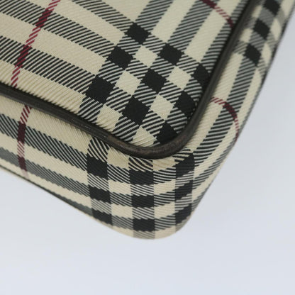 Burberry Nova Check Shoulder Bag Nylon Beige Auth hk954