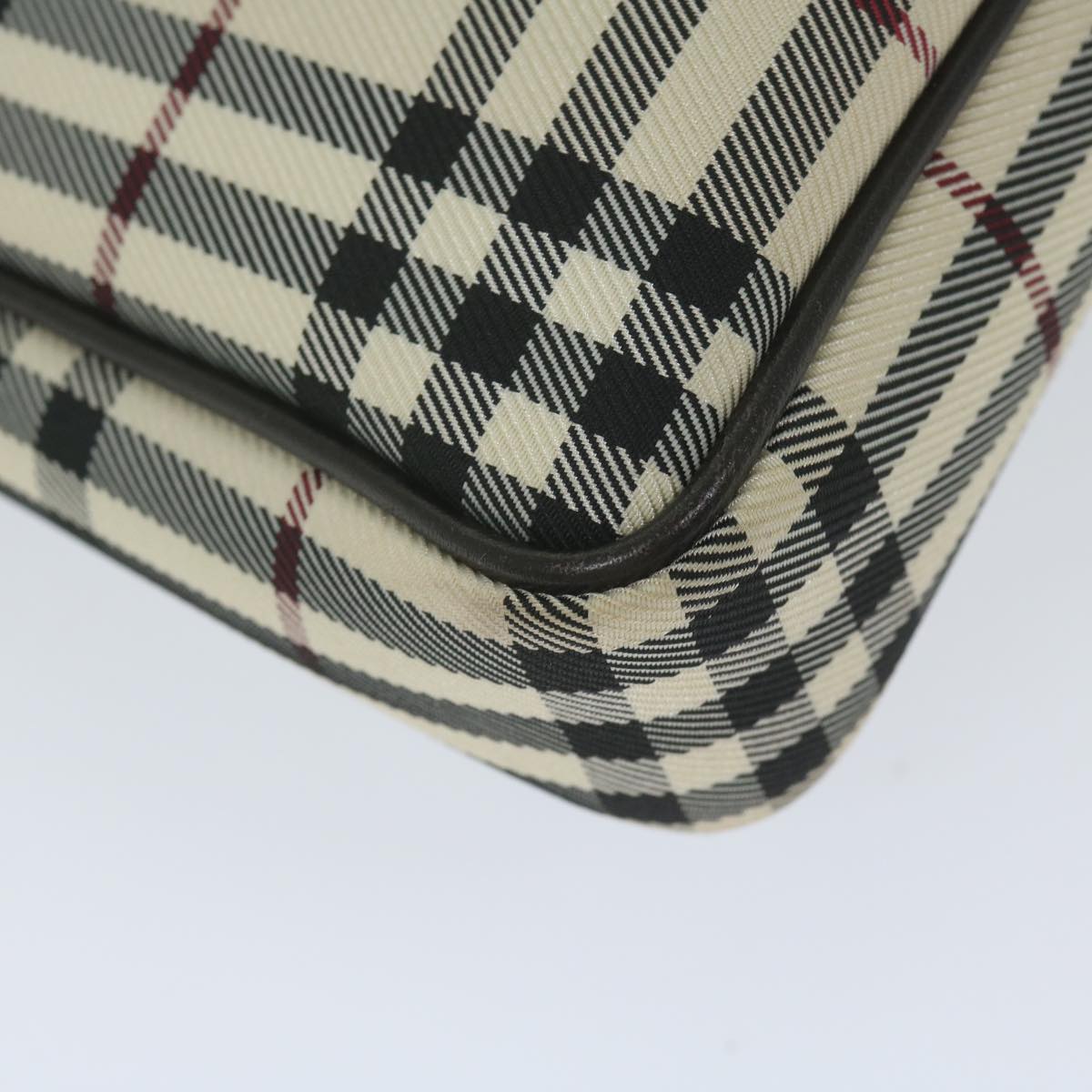 Burberry Nova Check Shoulder Bag Nylon Beige Auth hk954