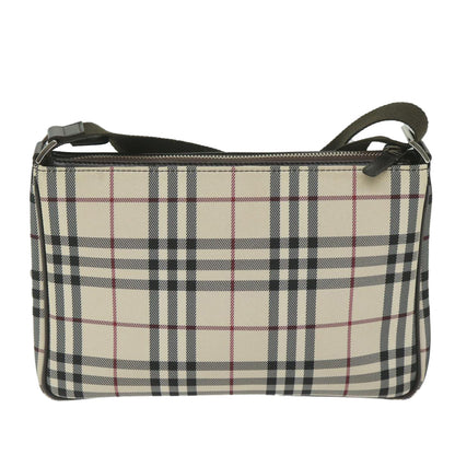 BURBERRY Nova Check Shoulder Bag Nylon Beige Auth Hk954
