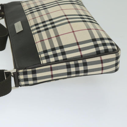 Burberry Nova Check Shoulder Bag Nylon Beige Auth hk954