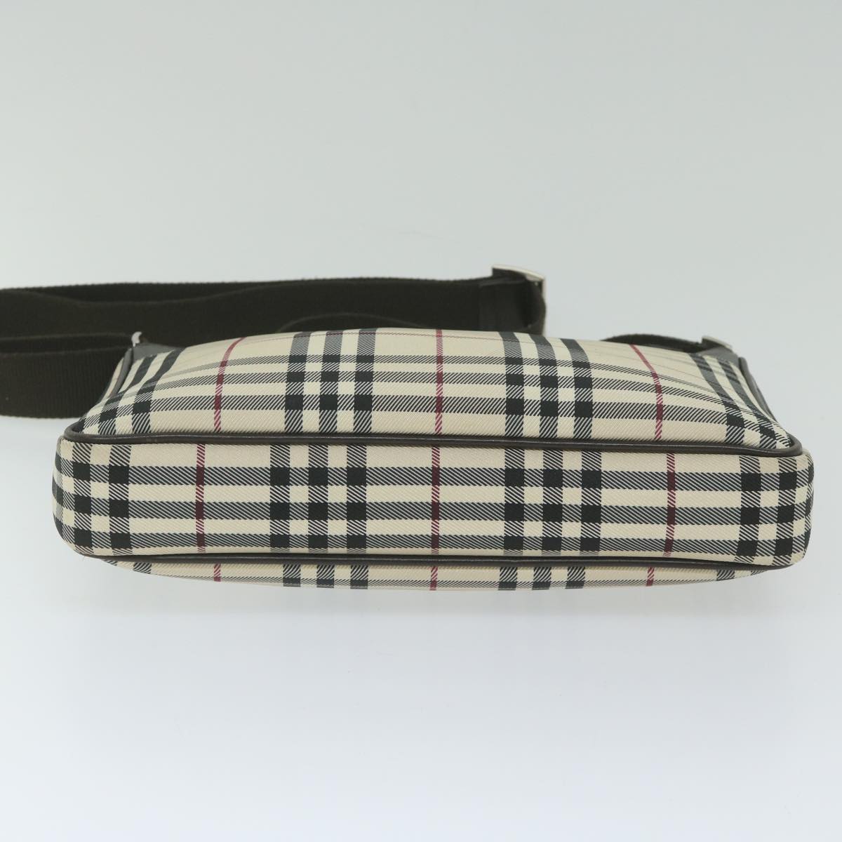 Burberry Nova Check Shoulder Bag Nylon Beige Auth hk954