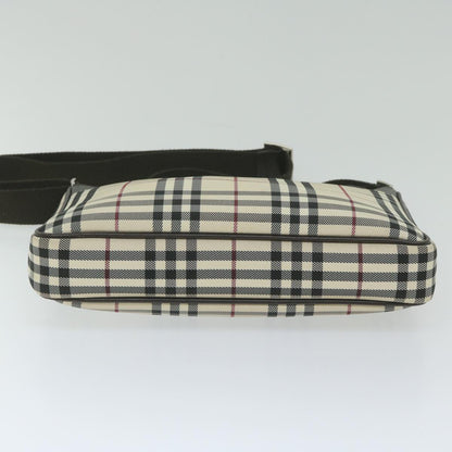 Burberry Nova Check Shoulder Bag Nylon Beige Auth hk954