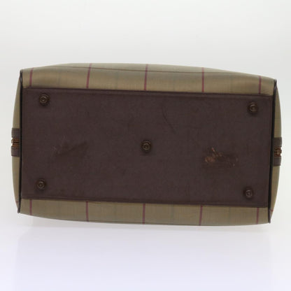 BurberrySs Nova Check Boston Bag Nylon Canvas Brown Auth hk981