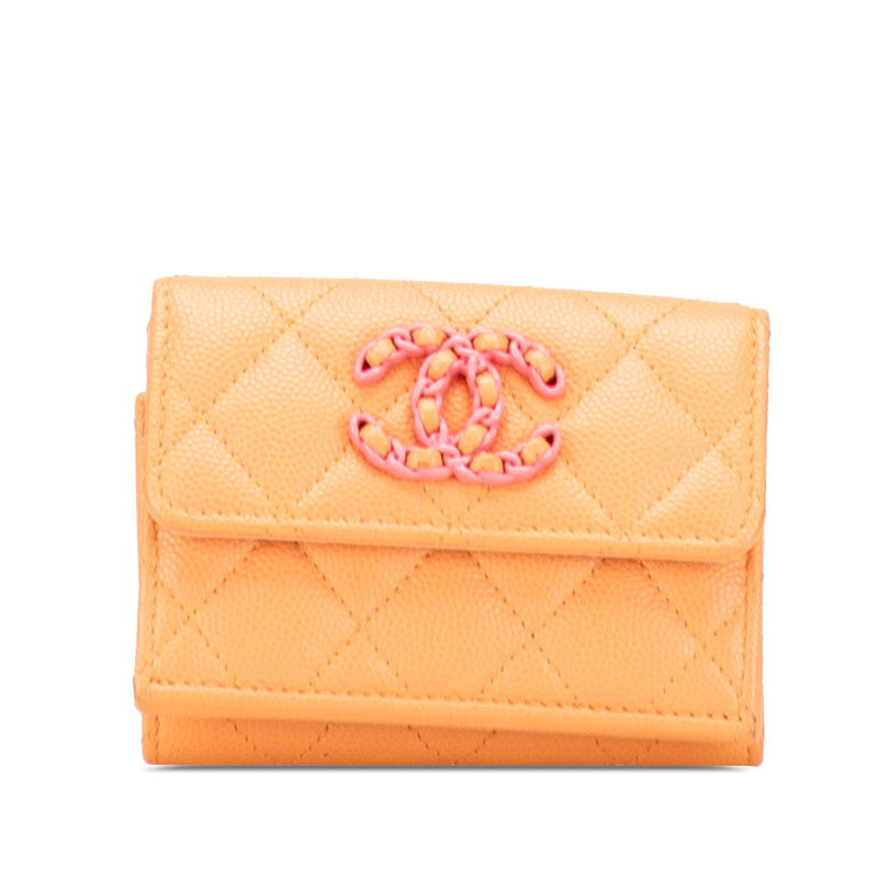 Chanel Coco Mark Matelassé Caviar Skin Compact Wallet