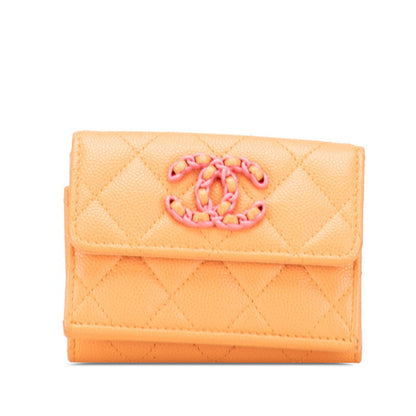 Chanel Coco Mark Matelassé Caviar Skin Compact Wallet