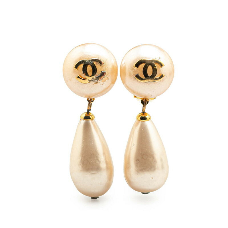 Chanel Coco Mark Vintage Pearl Earrings