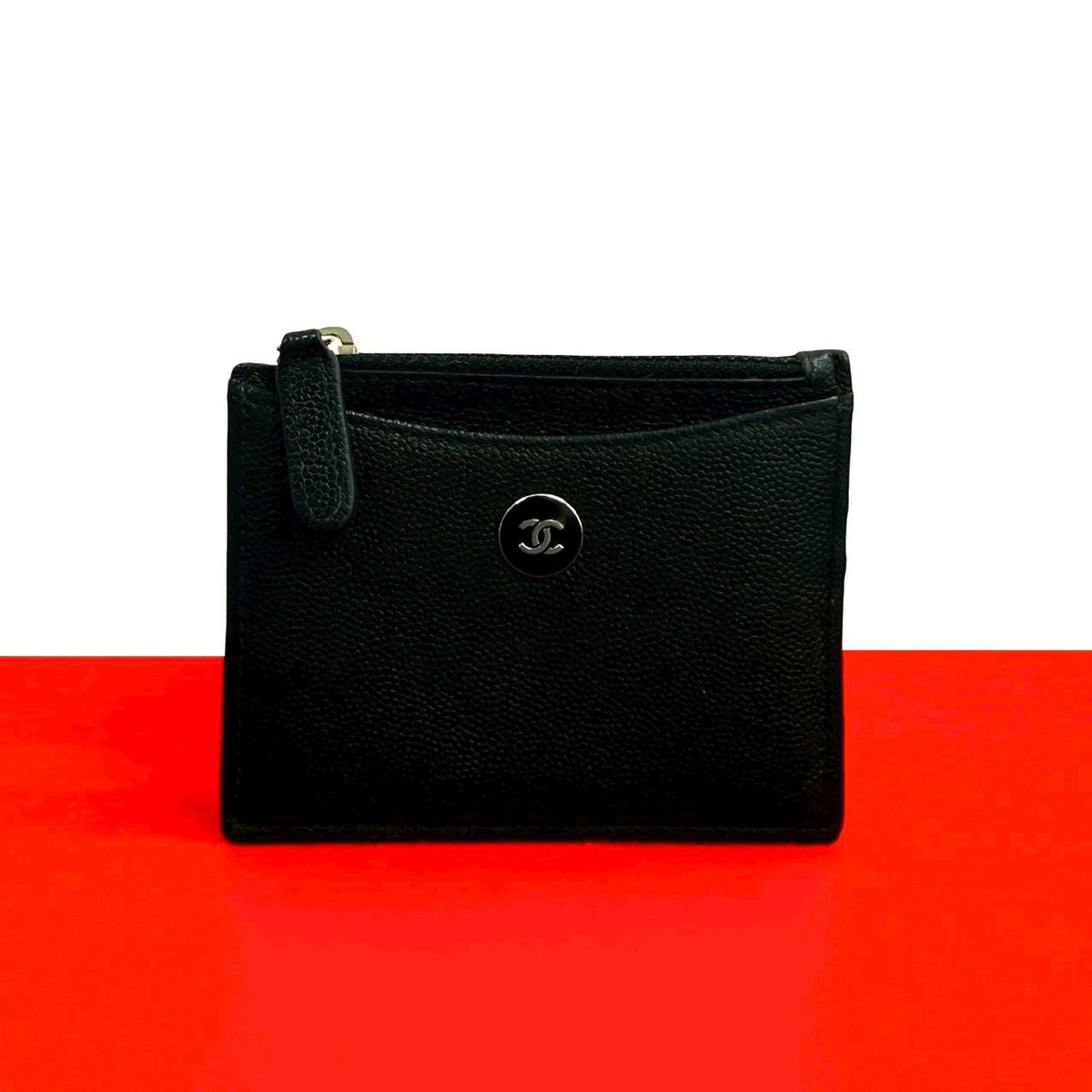 Chanel Coco Mark Mat Caviar Card Case