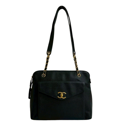 Chanel Coco Mark Caviar Leather Shoulder Bag