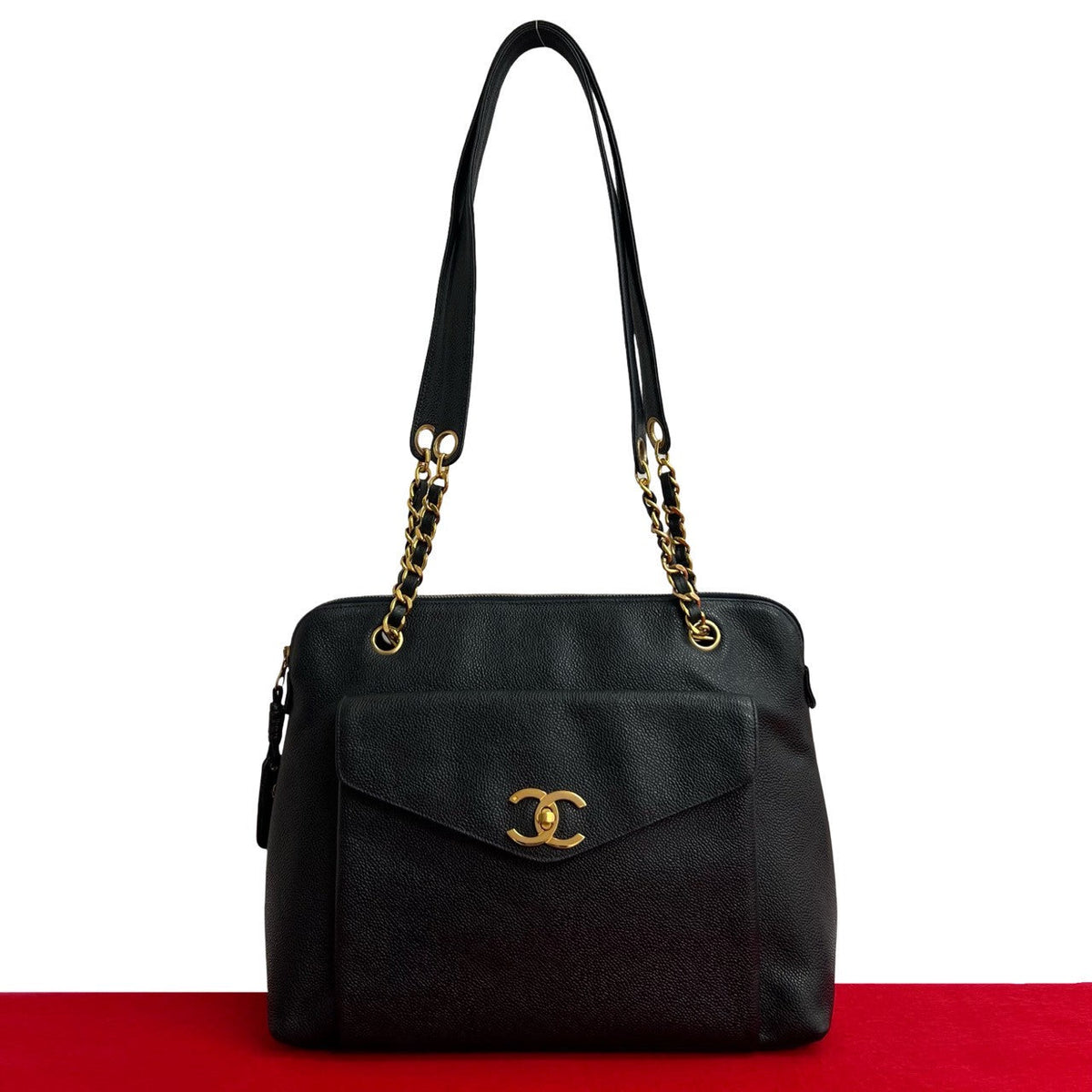 Chanel Coco Mark Caviar Leather Shoulder Bag