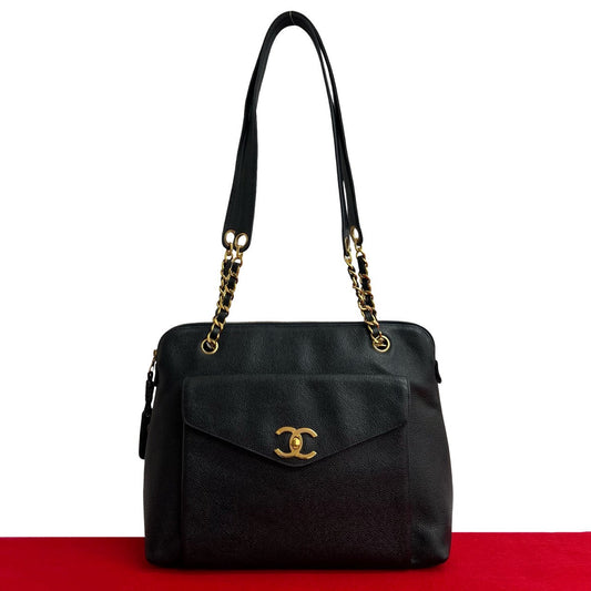 Chanel Coco Mark Caviar Leather Shoulder Bag