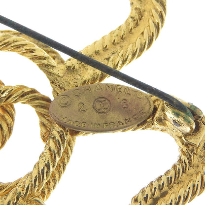 CHANEL Brooch Plated Gold gold vintage COCO Mark Clover Women Used