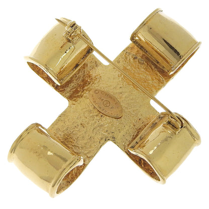 CHANEL Brooch Plated Gold gold vintage COCO Mark cross Women Used