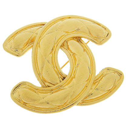 CHANEL Brooch Plated Gold gold vintage Matrasse COCO Mark Women Used
