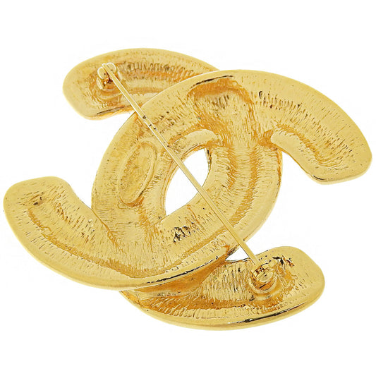 CHANEL Brooch Plated Gold gold vintage Matrasse COCO Mark Women Used