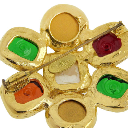 CHANEL Brooch Plated Gold gold Gripoa Women Used