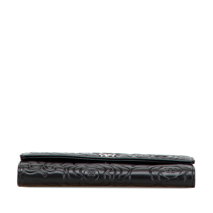 Chanel Camellia Lambskin Long Wallet