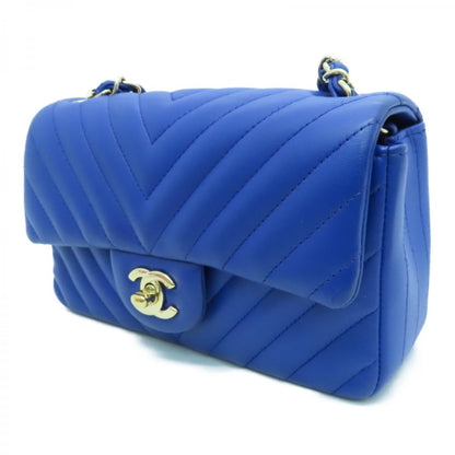 Chanel Mini Chevron Blue Bag
