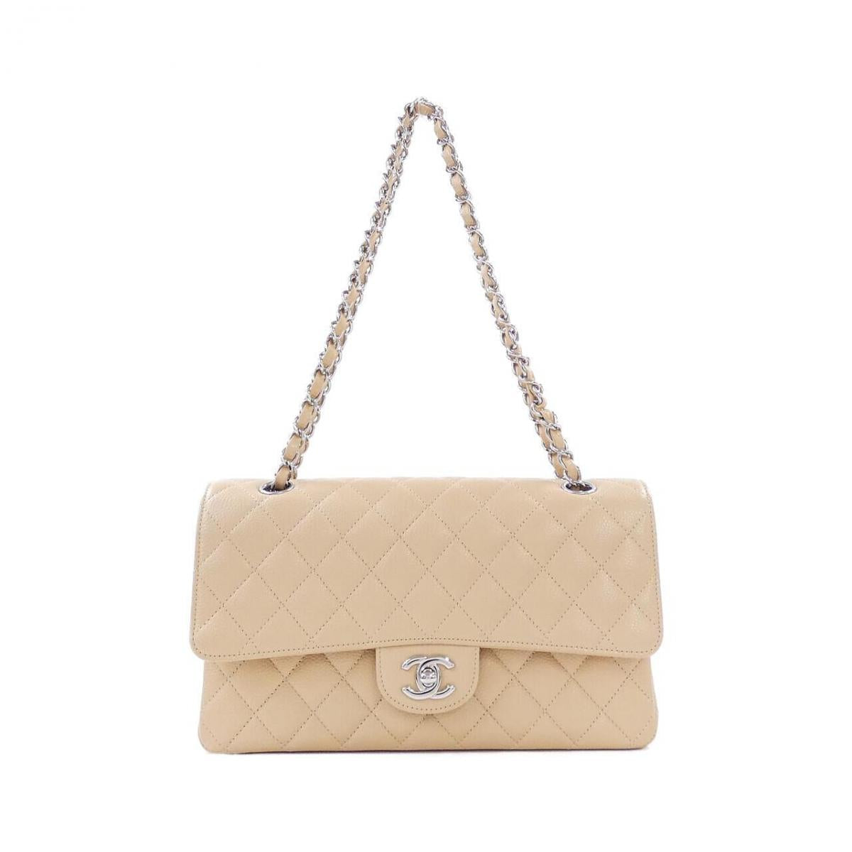 Chanel Caviar Classic beige bag