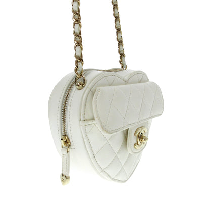 Chanel Mini White Heart Bag