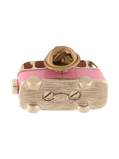 Pink Enamel Campervan Brooch