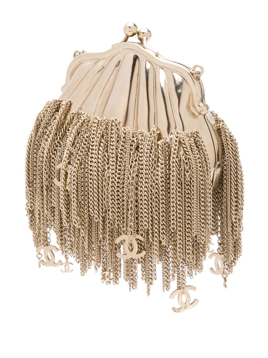 Gold Chain Tassel Shell Coin Purse