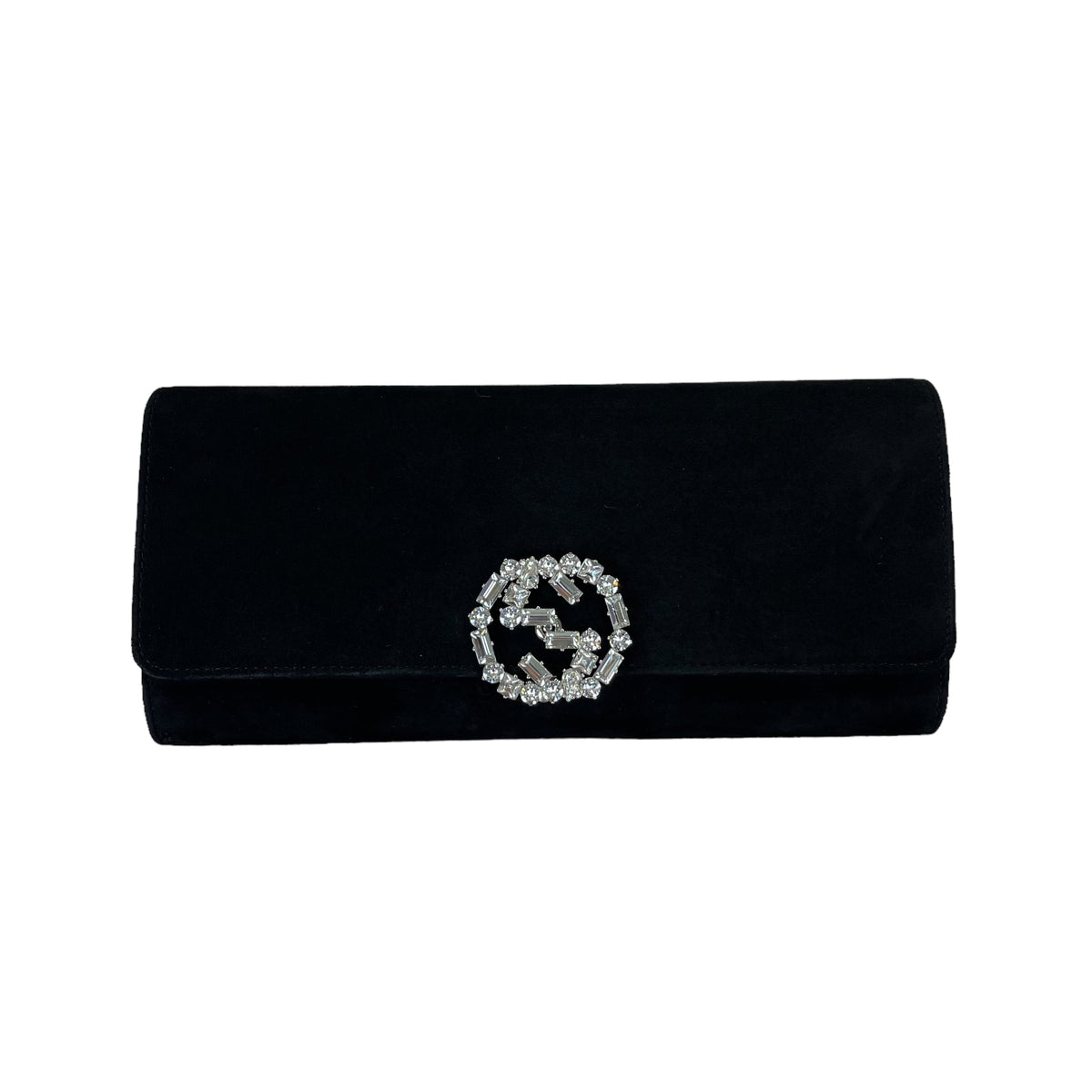 Gucci Broadway Suede Clutch Black SHW