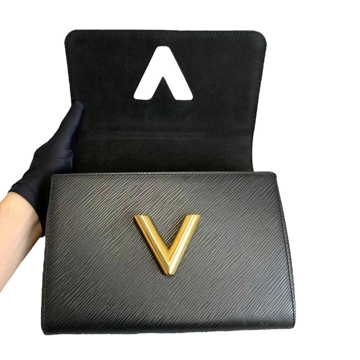 Louis-Vuitton Twist Lock Epi Leather MM Black GHW
