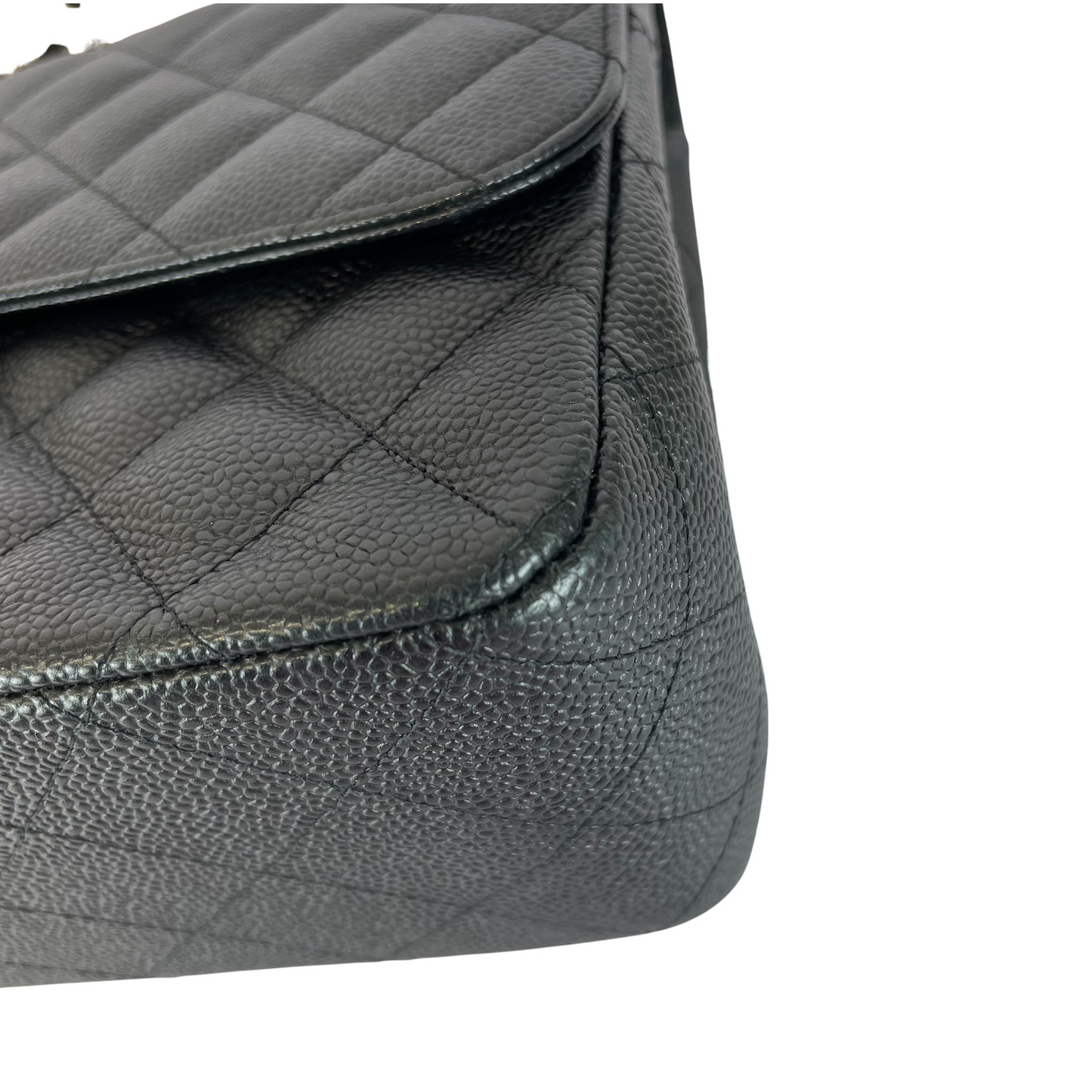 Jumbo Classic Double Flap Caviar Black GHW