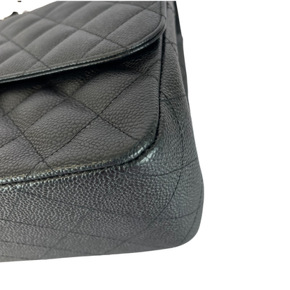 Jumbo Classic Double Flap Caviar Black GHW
