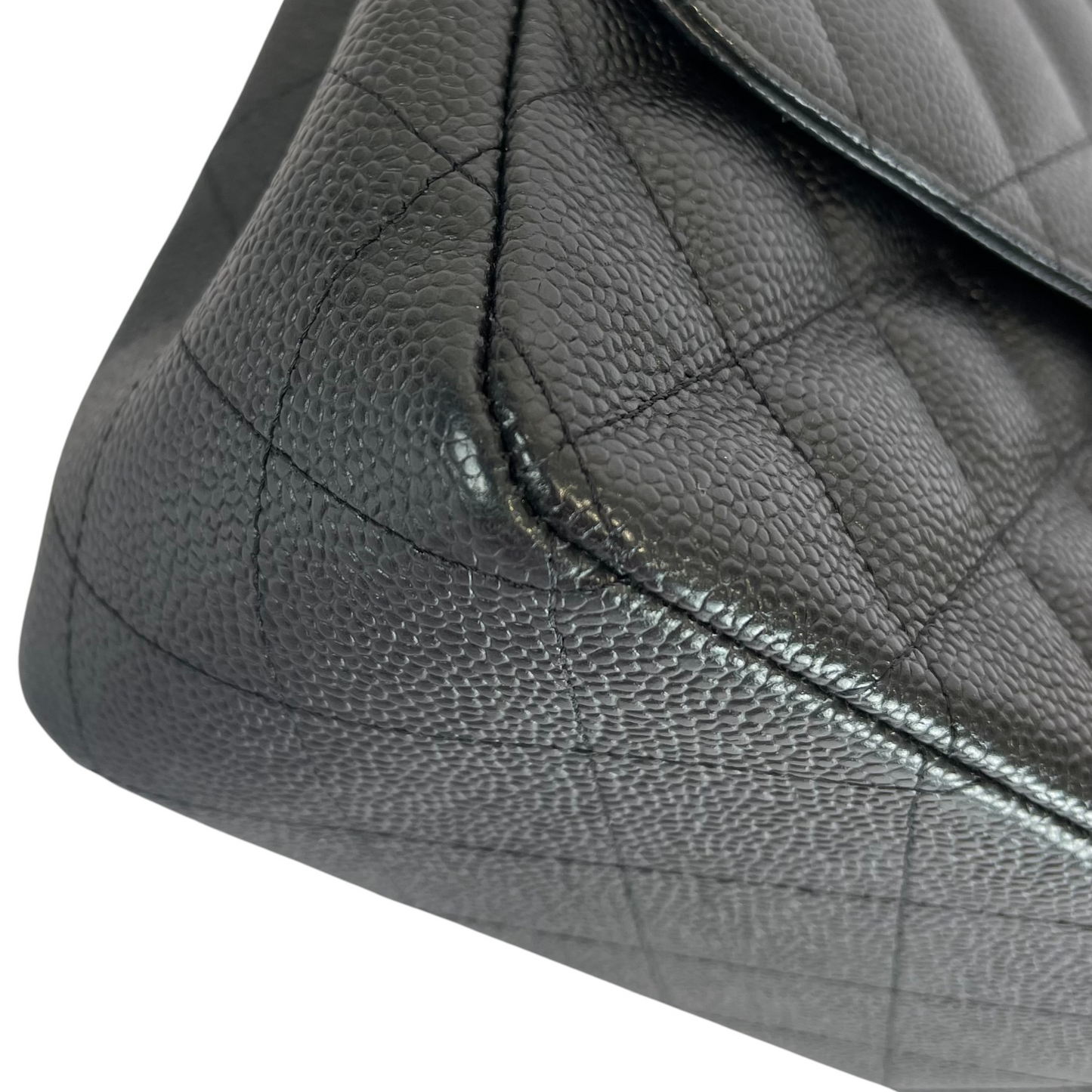 Jumbo Classic Double Flap Caviar Black GHW