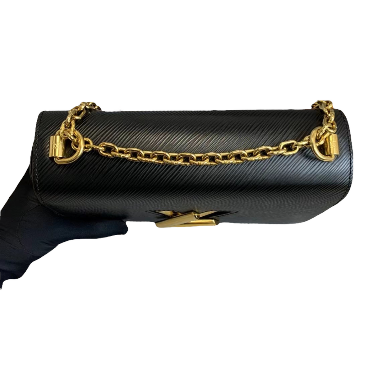 Louis-Vuitton Twist Lock Epi Leather MM Black GHW