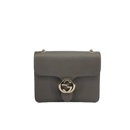 Gucci Small Interlocking GG Calfskin Grey GHW