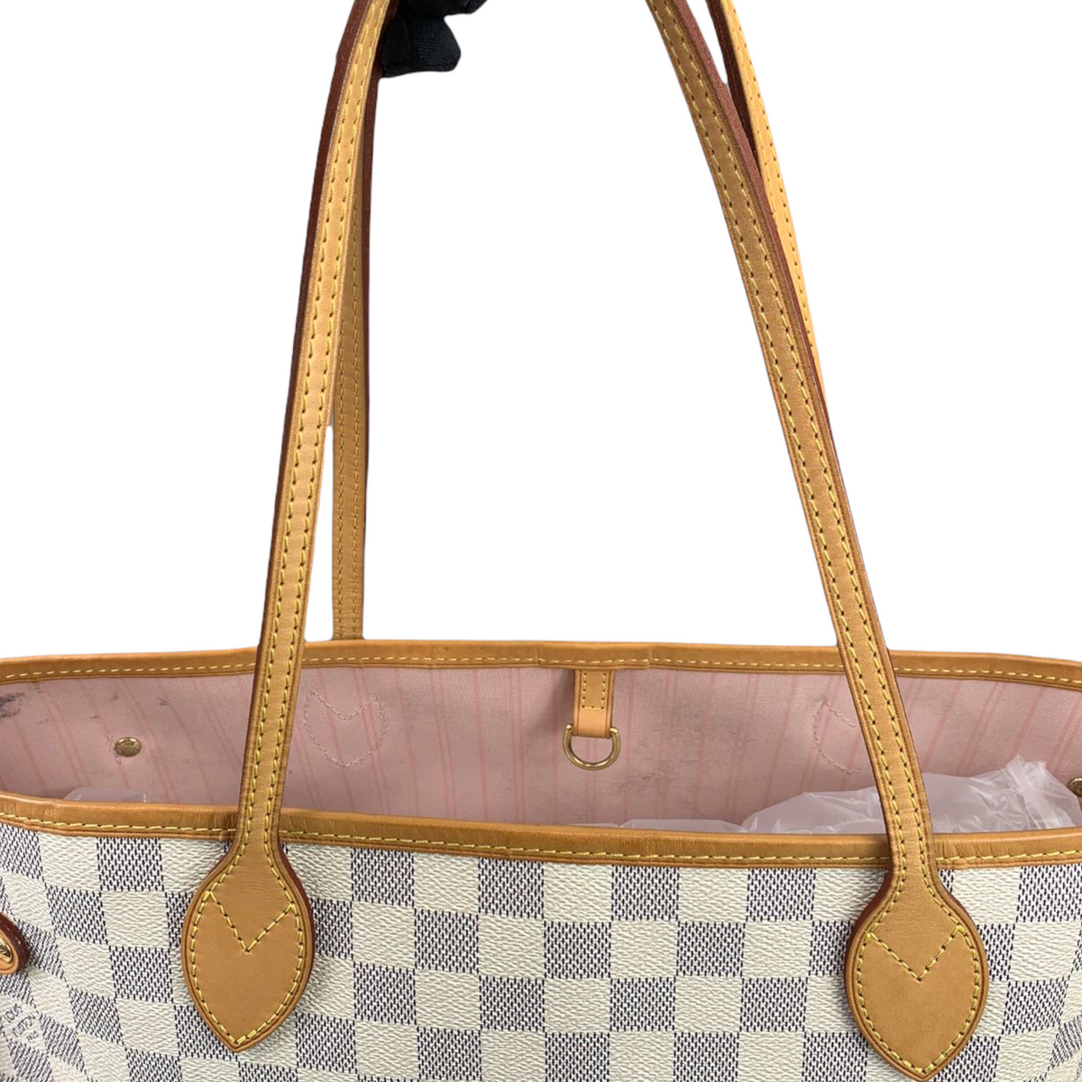 Louis-Vuitton Damier Azur Neverfull MM White GHW
