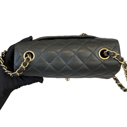 Mini Rectangle Flap Caviar Black GHW